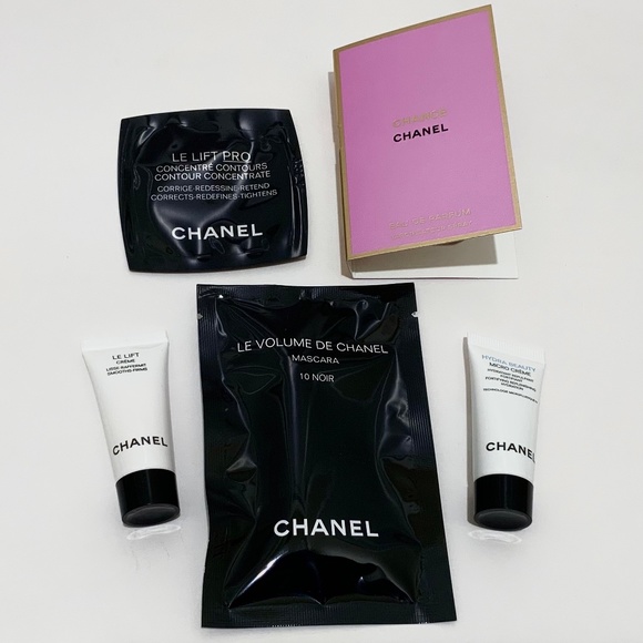 CHANEL travel size gift set 7pc - Creams Mascara Serum Notecard Envelope - NEW - Picture 3 of 14